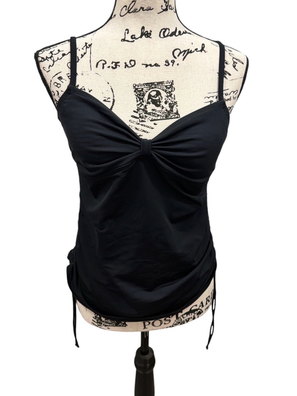 Merona Black Twist Front Tankini Swim Top size Large